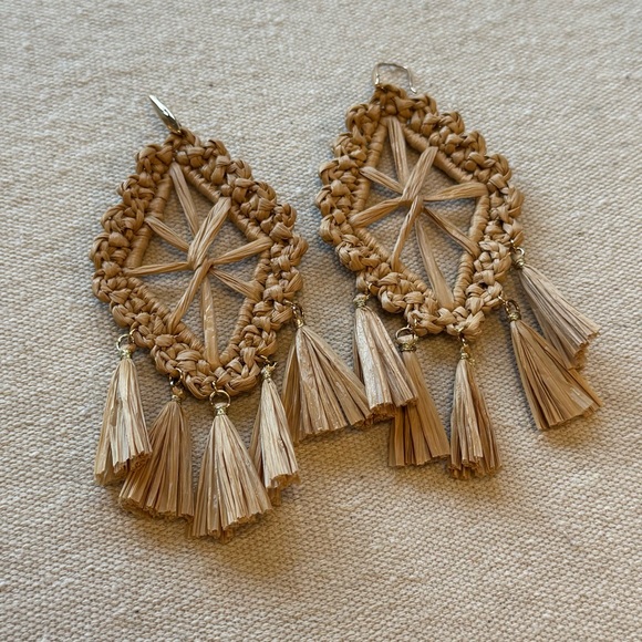 large rattan statement earrings - Picture 2 of 3